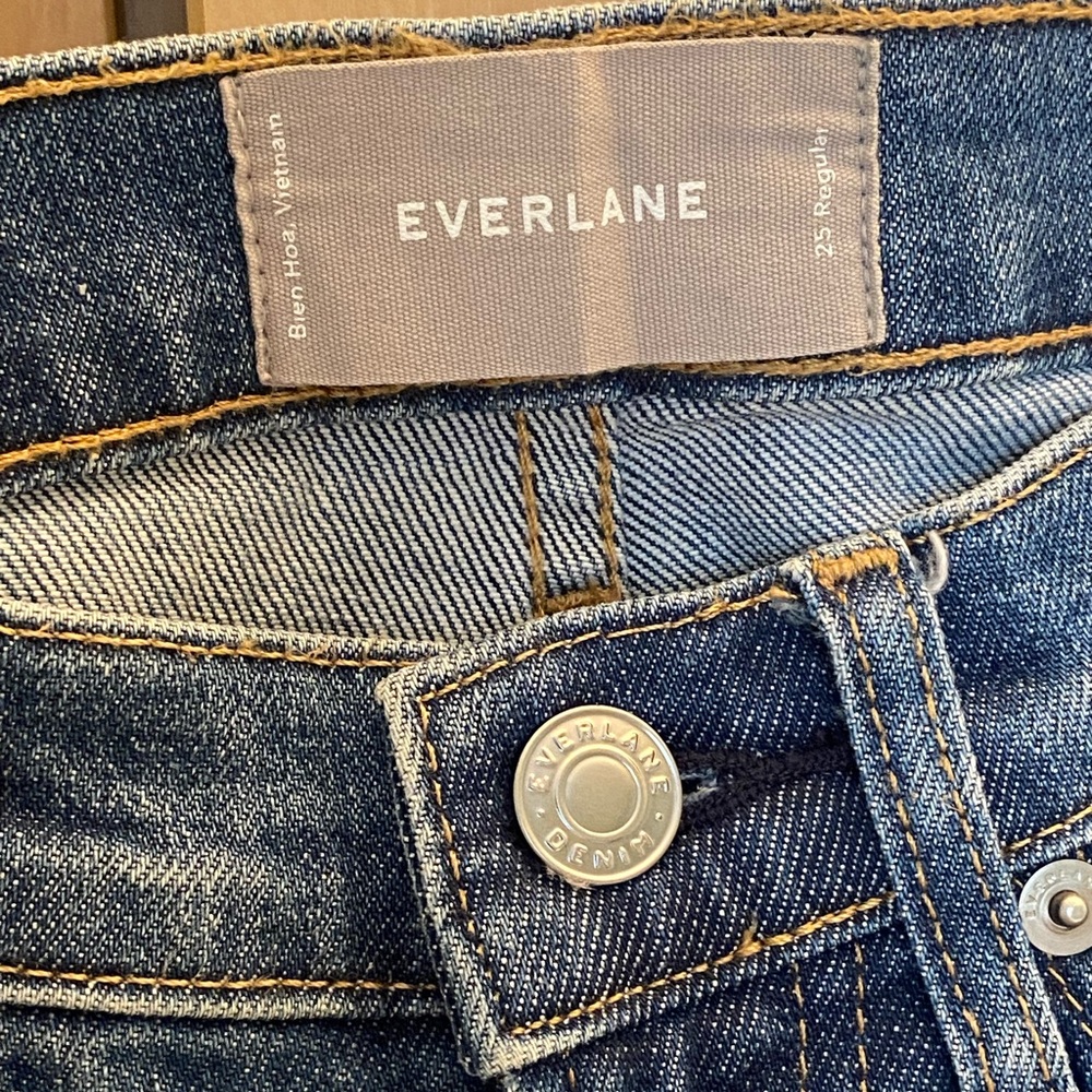 Everlane High Rise Crop Jeans Size 25 Medium Wash
